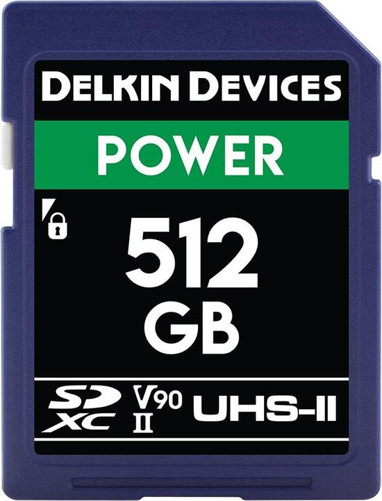Image du produit Delkin POWER UHS-II (V90) 512GB R:300MB/s W:250MB/s (512 Go, SDXC, UHS-II)