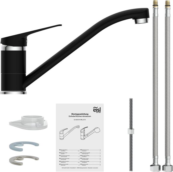 Actual product image Eisl Kitchen tap SPEED Sink mixer Black matt chrome Swivelling NI182SCR-B