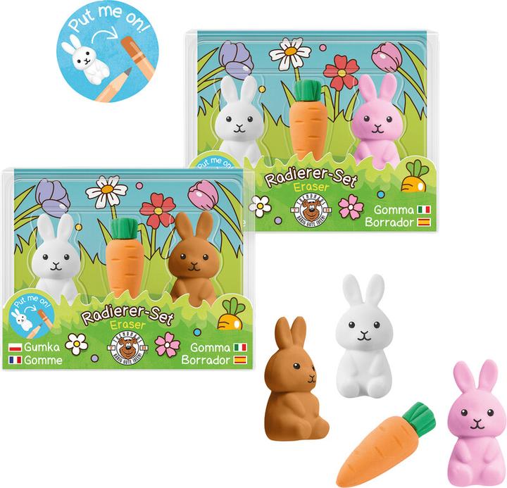 Magni Radierer Hase & Karotte 3 Stück 2fach sortiert
