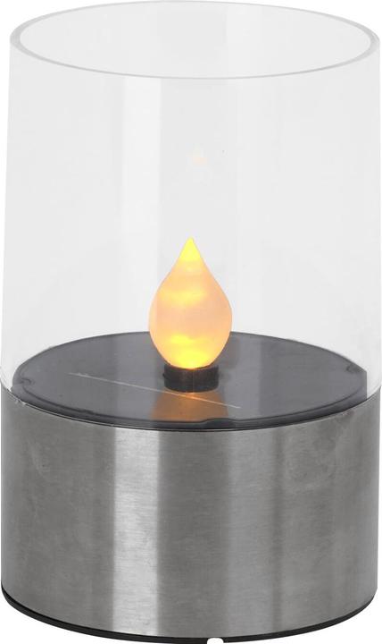 Produktbild H & S Collection Solar-Kerzenleuchte mit Edelstahl-Sockel, Ø 7,5 cm, 2er-Set (IP44)