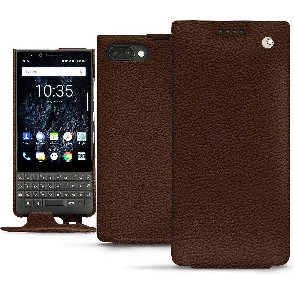 Noreve Lederschutzhülle vertikal (Blackberry KEY2), Smartphone Hülle, Braun