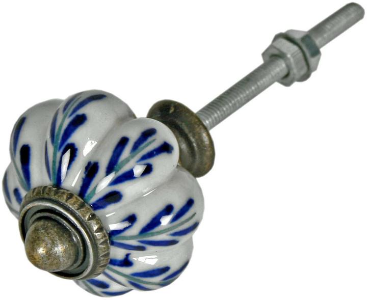 Produktbild Originals Möbelgriff Blume Keramik/Metall, Blau/Weiss