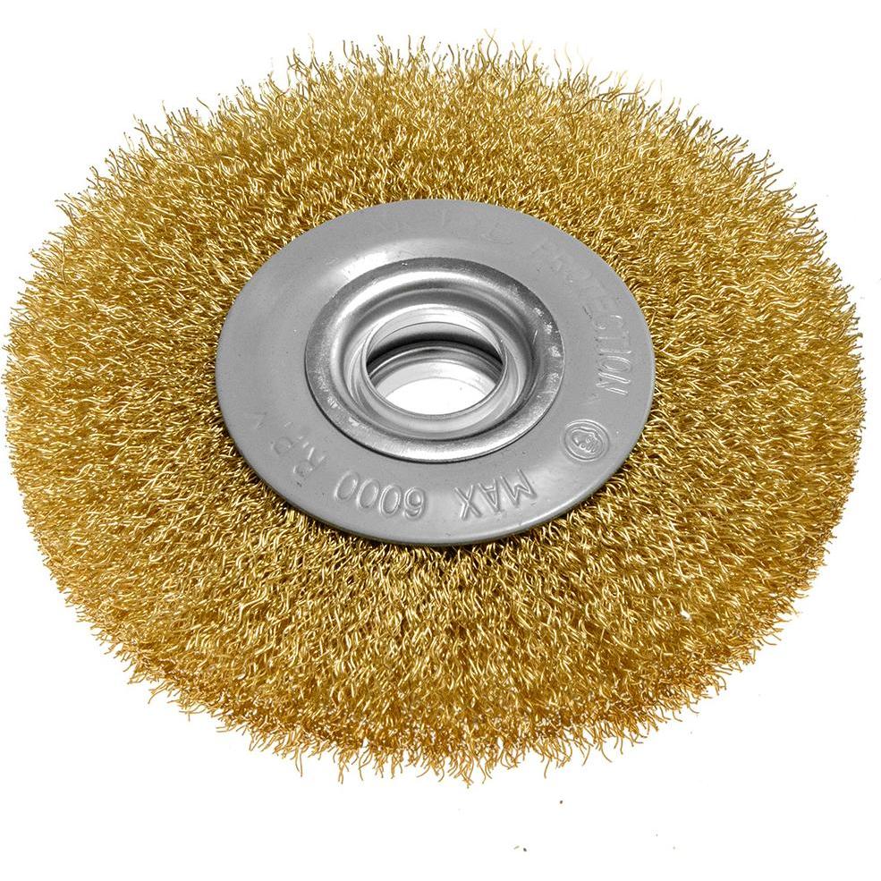 Graphite, Abrasivi, Drahtbürste 125 x 20 mm, gewellter Draht, vermessingt