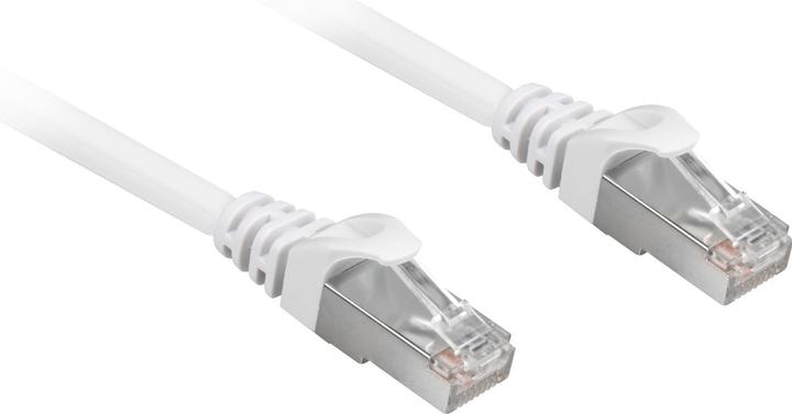 Actual product image Sharkoon Patch cable RJ45 Cat.6a SFTP cable, white, 1 metre, LSOH (halogen-free) (S/FTP, CAT6a, 1 m)