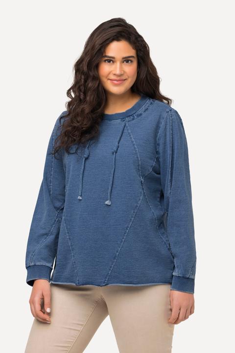 Produktbild Ulla Popken Sweatshirt, Schmucknähte, offenkantig, Rundhals, Langarm (58)