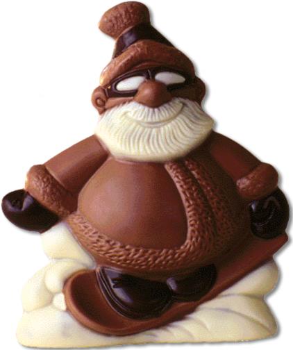 Produktbild miniSchoggi Schokoladenform Weihnachtsmann auf Snowboard