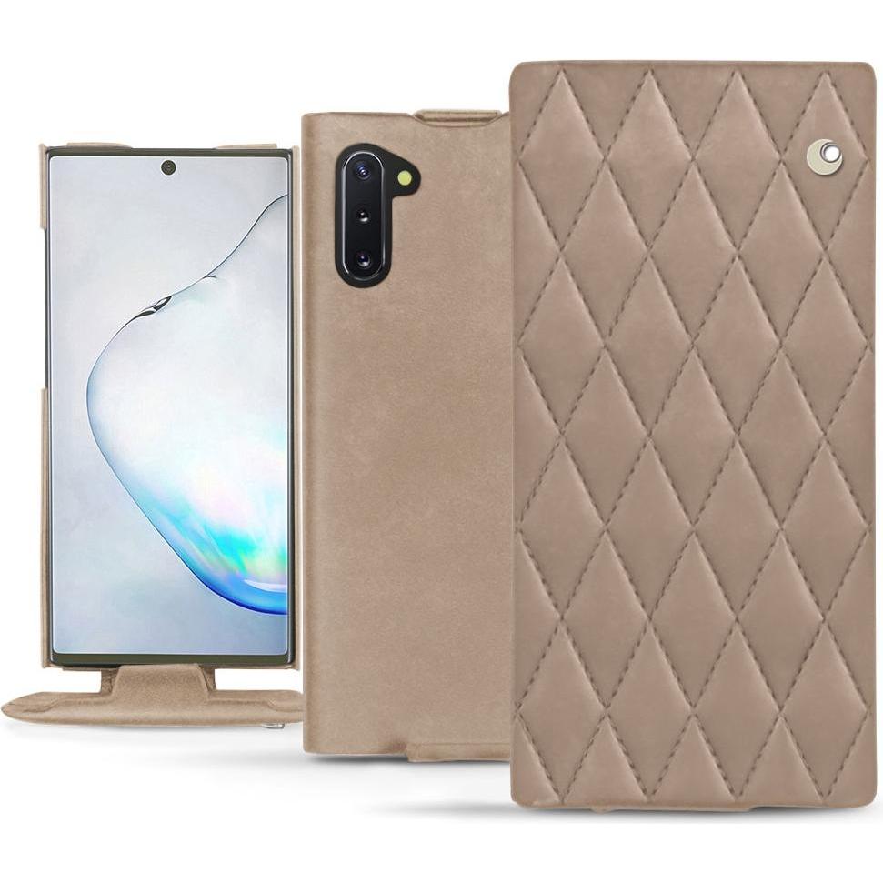 Noreve Lederschutzhülle vertikal (Samsung Galaxy Note 10), Smartphone Hülle, Beige