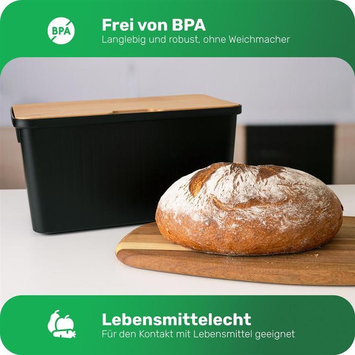 Produktbild Novaliv Brotkasten Plastik mit Deckel 32x20x16,5cm Dose für Brot Brotkasten Kunststoff
