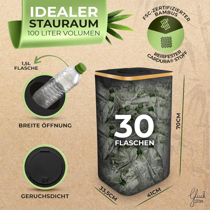 Produktbild Glückstoff Flaschen Sammelbehälter mit Tragetasche (30 l)