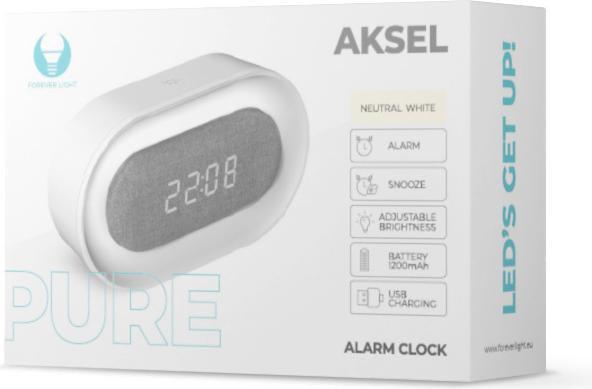 Image du produit Forever Light Wecker mit LED-Nachtlicht PURE FNL-07 AKSEL weiss lang
