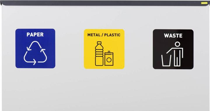 Produktbild Ulsonix Mülltrennsystem Abfalleimer Mülltrenner 3 Fächer Müllsammler Silbern 3 x 60 L (180 l)
