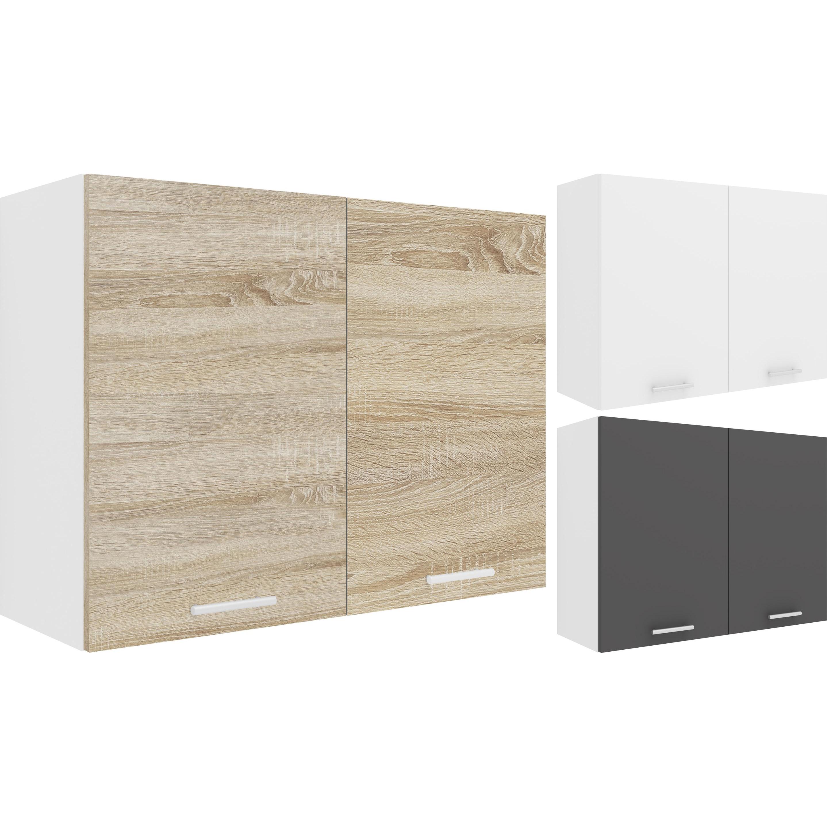 VCM, Regal, Küchenschrank Breite 80 cm Holztür Hängeschrank Küche Küchenmöbel Esilo (80 x 60 x 31 cm)