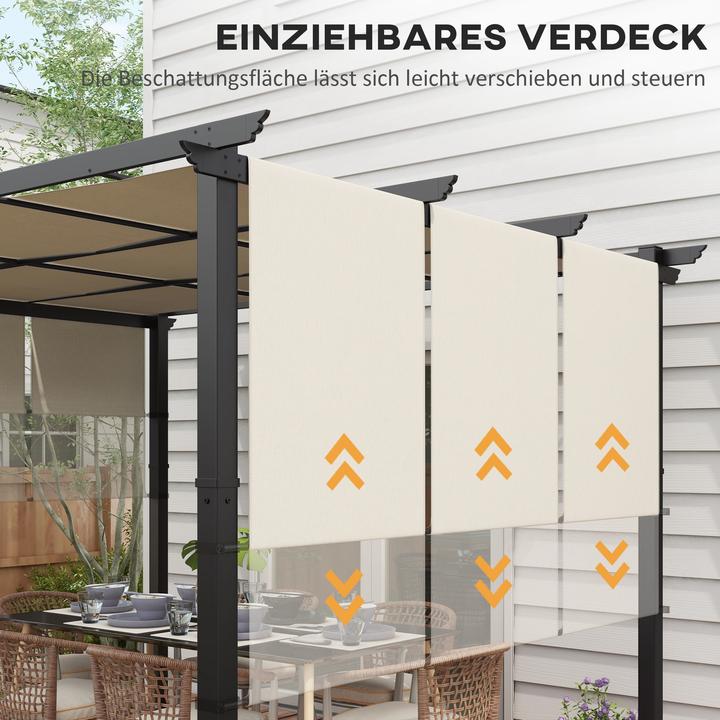 Produktbild Outsunny Pergola Stahl, Polyester Beige (357 cm, 296 cm)