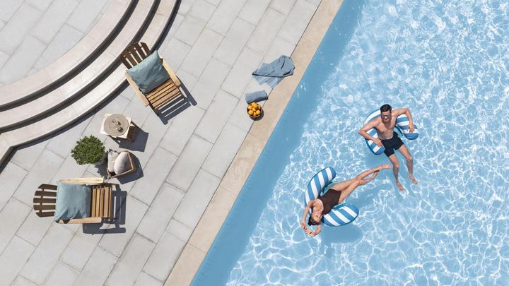 Actual product image Bestway Comfort Plush Floating Noodle Pool Chair Lounge