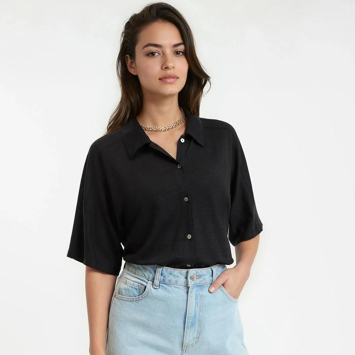 Actual product image La Redoute Collections Kurzärmeliges Poloshirt aus Leinen (XS)