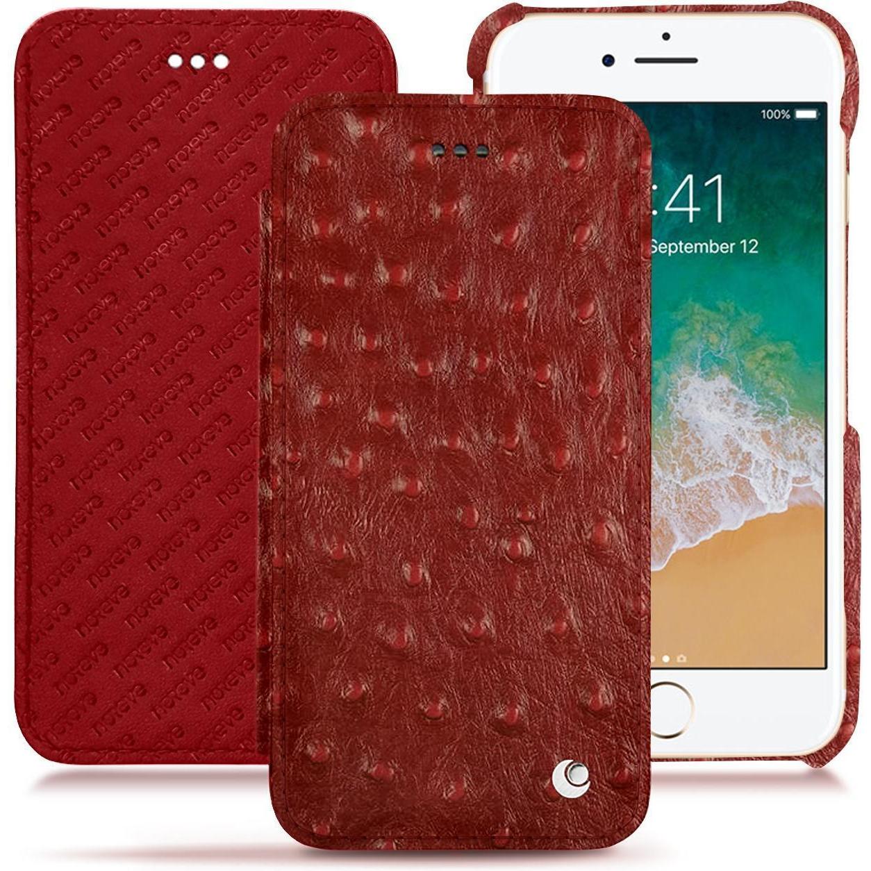 Noreve Lederschutzhülle horizontal (Apple iPhone 7), Smartphone Hülle, Rot