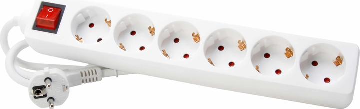 Kopp 6-voudige contactdoosstrook met 2-polige, verlichte schakelaar, gedraaide potten (6x, CEE 7/3, 1.40 m)