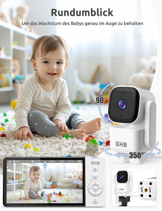 Actual product image GHB ABM720C Babyphone mit Kamera und 5" Display (Video & Audio)