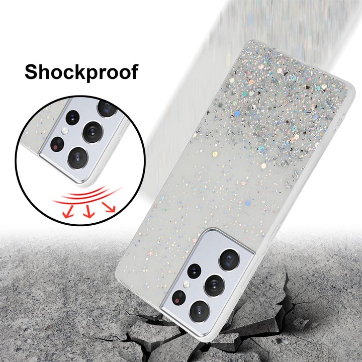 Actual product image Cadorabo TPU cover sparkling glitter (Samsung Galaxy S21 Ultra)