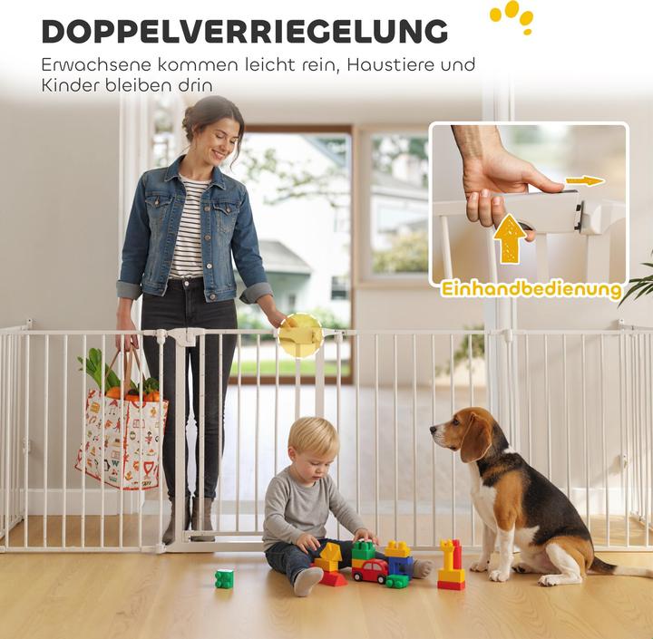 Immagine prodotto PawHut Welpenauslauf Kohlenstoffstahl, Kunststoff Weiss