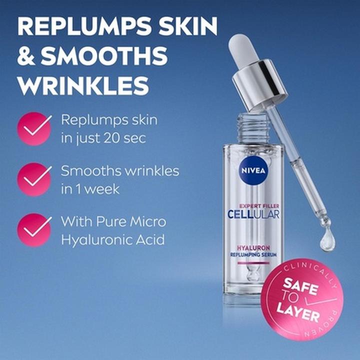 Actual product image NIVEA Cellular Expert Filler Hyaluronic Acid Replumping Serum 30ml - Anti-Aging (30 ml)