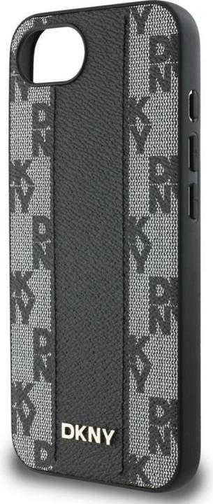 Image du produit DKNY Leather Checkered Mono Pattern MagSafe iPhone 16e Case - Black (Apple iPhone 16e)