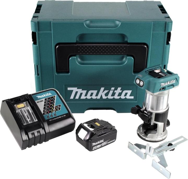 Actual product image Makita DRT 50 RM1J Battery multifunction router brushless 18V + 1x rechargeable battery 4.0 Ah + quick