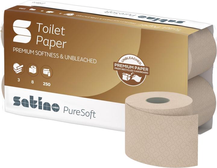 Wepa Toilettenpapier Satino by PureSoft 3-lagig Papier (8 x)