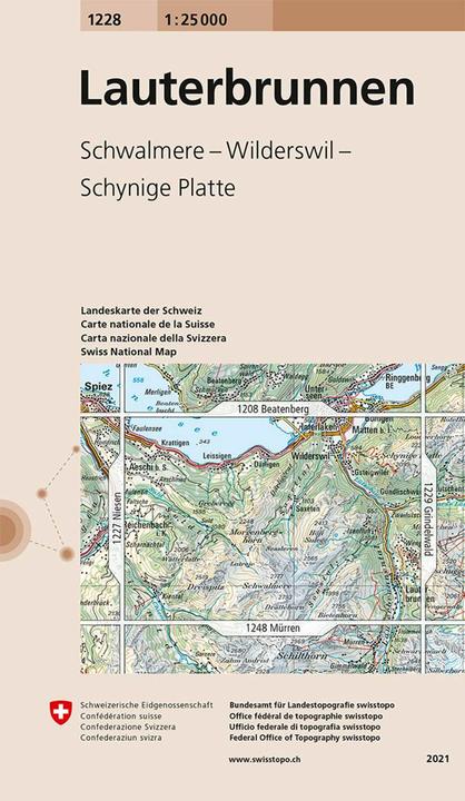 Image du produit Carte géographique 1228 Lauterbrunnen 1:25'000