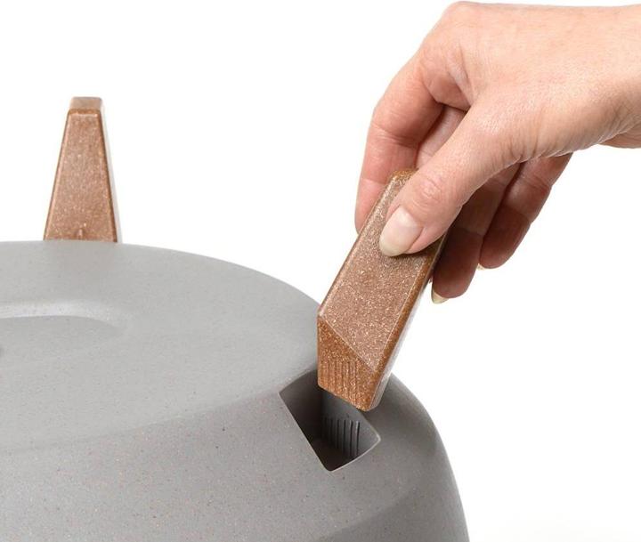 Actual product image Siena Garden M82585 Oslo Planter ECO 29 cm, Ø 29 x 23 cm plastic/wood fibres, grey (29 cm)