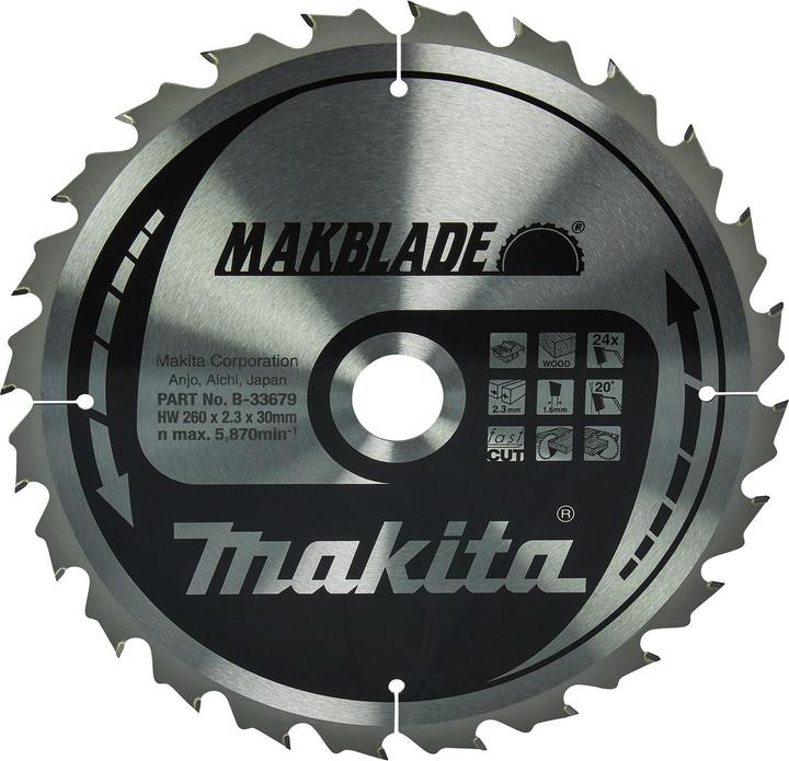 Productafbeelding Makita MAKBLADE cirkelzaagblad Ø 260x30x24Z