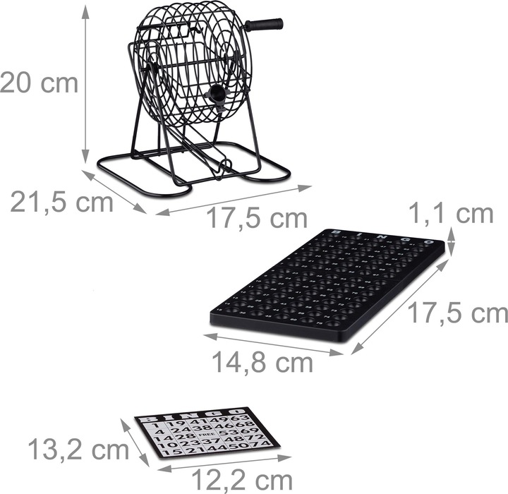 Actual product image Relaxdays Bingo game with lottery drum (English)