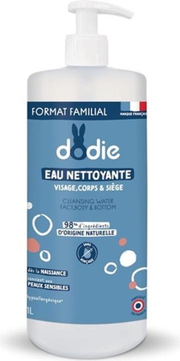 Dodie 3-in-1-Reinigungswasser 1L (Reinigungstücher Gesicht, 1000 ml)