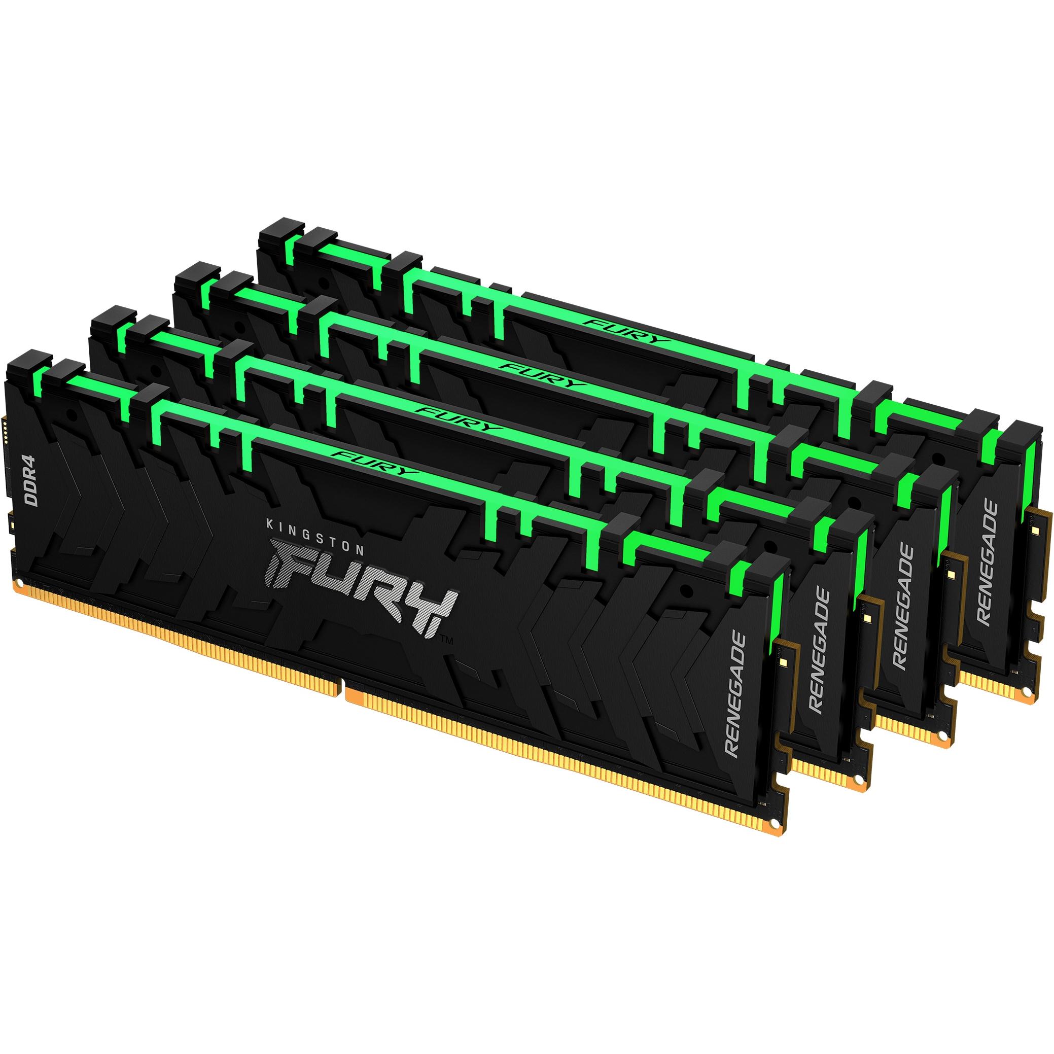 Kingston FURY Renegade RGB (4 x 8GB, 3600 MHz, DDR4-RAM, DIMM), RAM, Schwarz