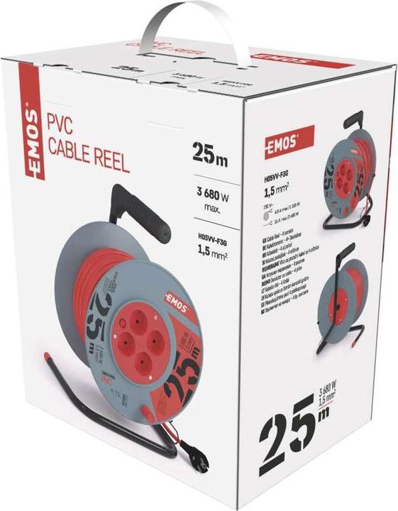 Immagine prodotto Emos Avvolgicavo per uso interno IP20 | Schuko 25 m (25 m, CEE 7/4)