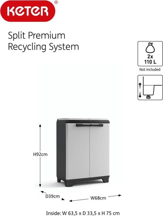 Produktbild Keter Recyclingschrank Split Premium (220 l)