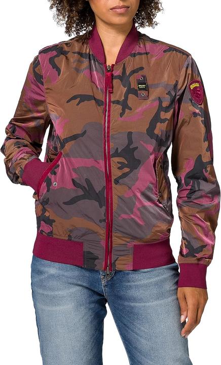Actual product image Blauer Nylon Camouflage Print Bomber Jacket (L)