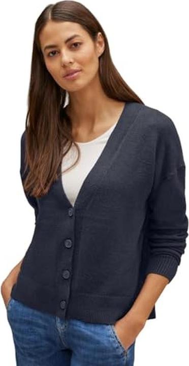 Street One Fine Knit V-Neck Cardigan with Button Closure (44)