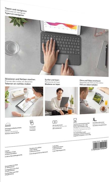 Produktbild Logitech Combo Touch (Eng. Int., iPad 2021 (9. Gen), iPad 2019 (7. Gen), iPad 2020 (8. Gen))