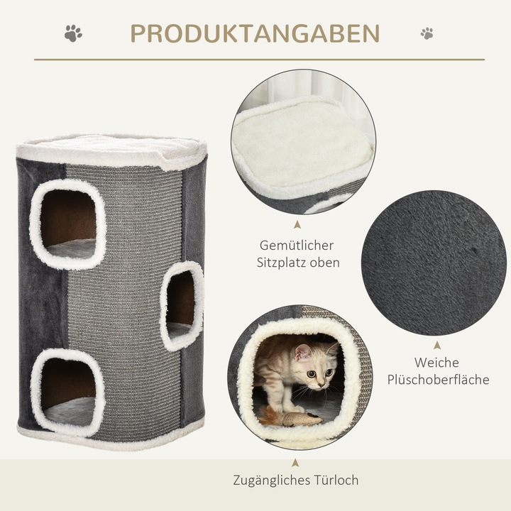 Actual product image Jamb Cat scratching post (74 cm, Grey, White)