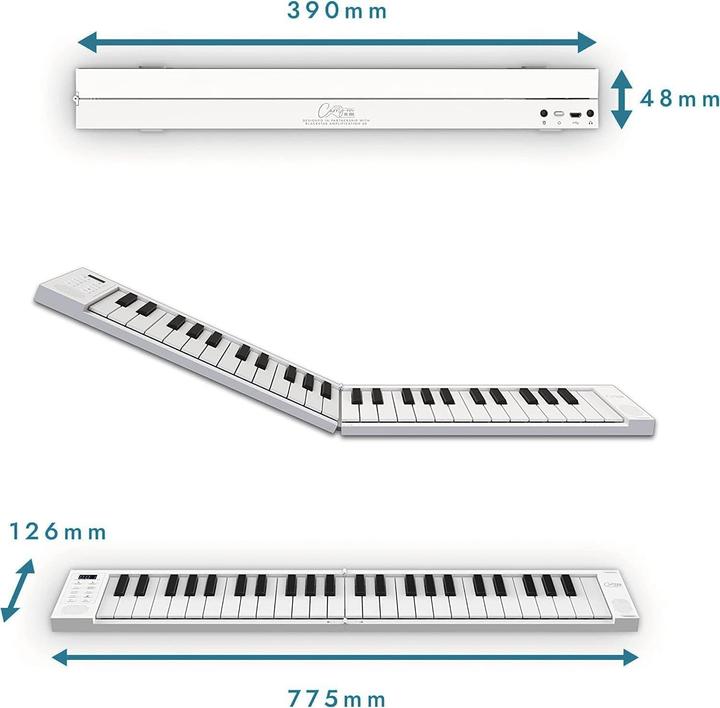 Produktbild Carry-On Piano 49 Touch White opvouwbare piano 49 toetsen (49 Tasten)