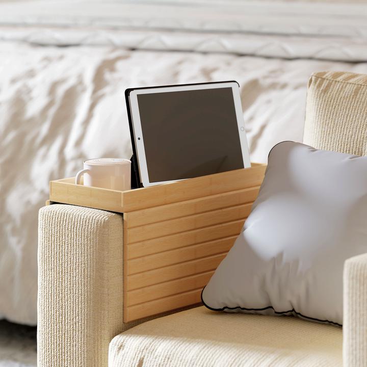 Produktbild Homcom Sofatablett Armlehne Bambus Naturholz