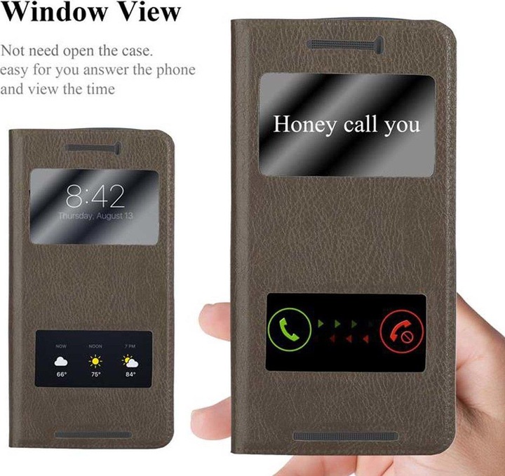 Actual product image Cadorabo Book with View double window cover (HTC One M9)