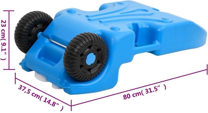 Produktbild vidaXL Camping-Wassertank mit Rollen 25 L Blau