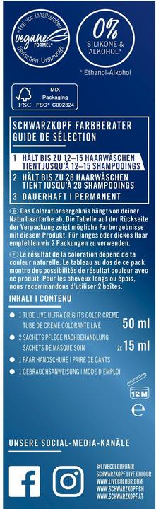 Produktbild Schwarzkopf Live Ultra Brights (95 Electric Blue)