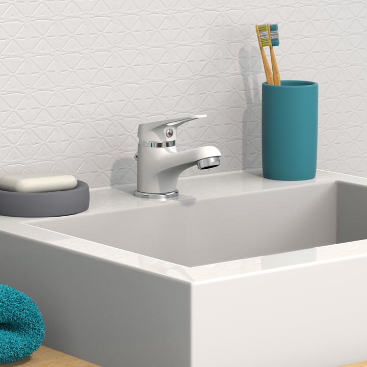 Produktbild Eisl Wasserhahn Bad SPEED Waschtischarmatur Weiss Chrom Einhebelmischer Mischbatterie NI075SCR-W