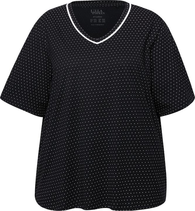 Produktbild Ulla Popken Pyjama-Shirts, 2er-Pack, Punkte/uni, Halbarm (46, 48)