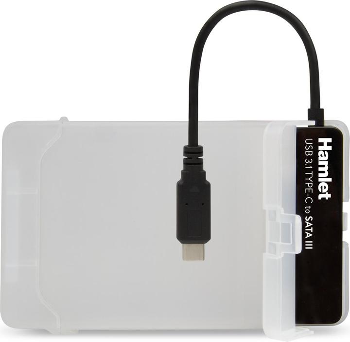 Produktbild Hamlet USB 3.1 Typ-C auf SATA III Adapter zum Anschluss von Festplatten oder SSD-Laufwerken mit Serial ATA