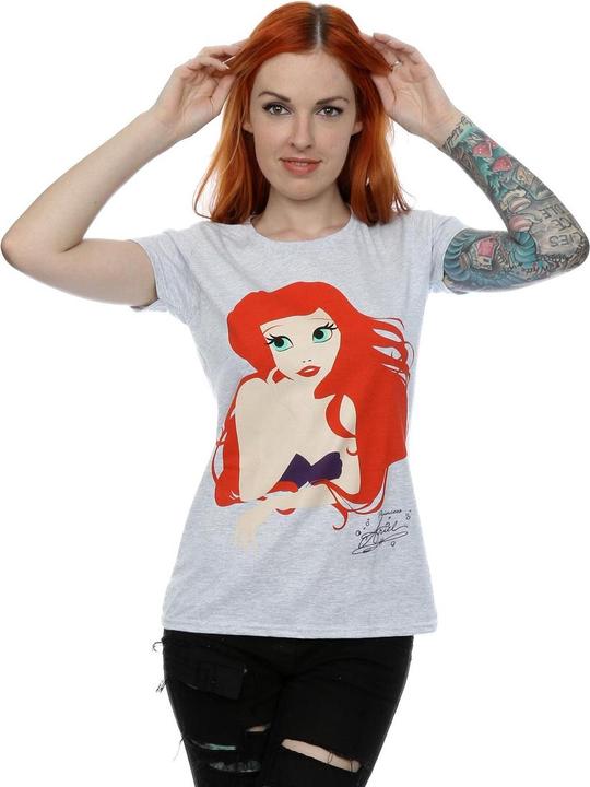 Actual product image Disney Princess Womens/Ladies The Little Mermaid Ariel Silhouette Cotton T-Shirt (S)