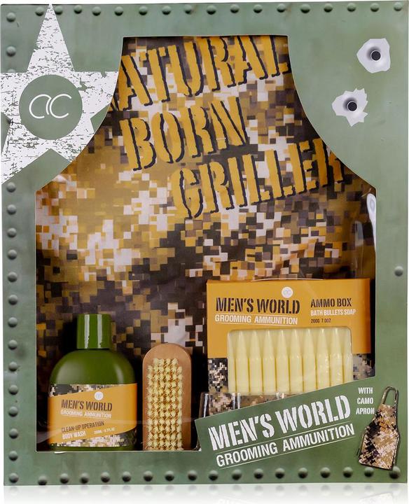 Accentra Set da bagno MEN'S WORLD in confezione regalo, comprendente 200 ml di detergente per il corpo, 200 (Set per la cura del corpo)